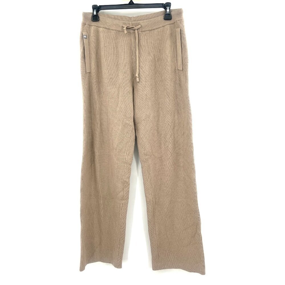 Figs Ribbed Knit Beige Wide Leg Pants Women's Small